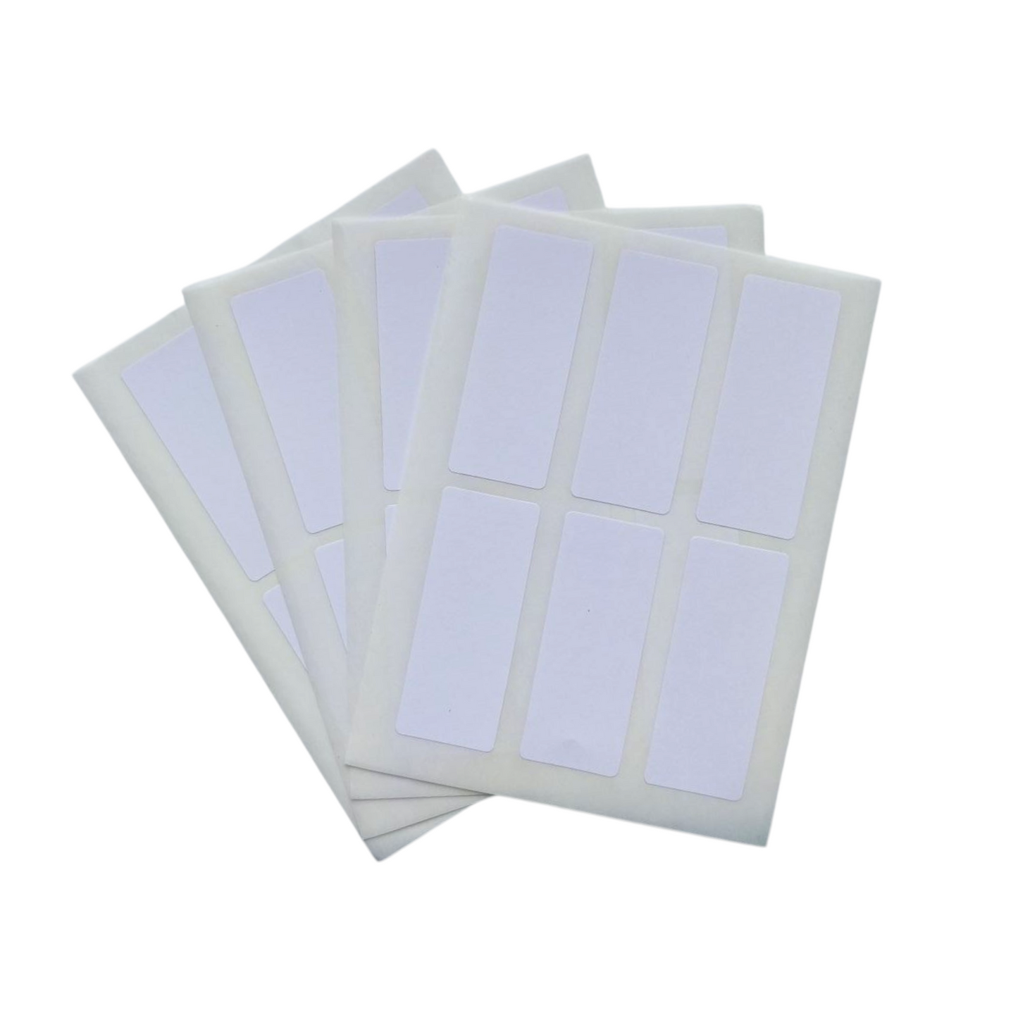 Pack of 48 White 25x50mm Rectangular Labels - Adhesive Stickers