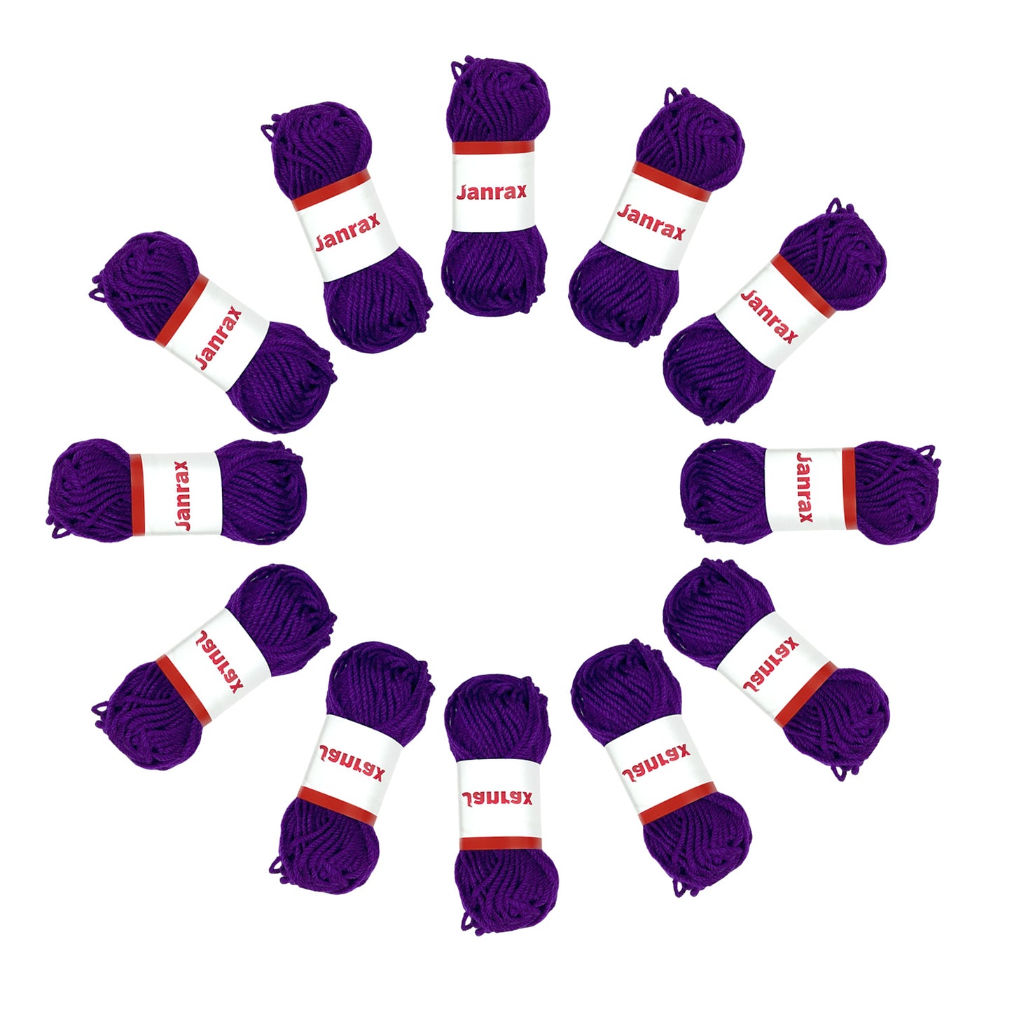 Pack of 5 Purple Acrylic Yarn Rolls – 10g each, 4 Strand 8 Ply Knitting Wool