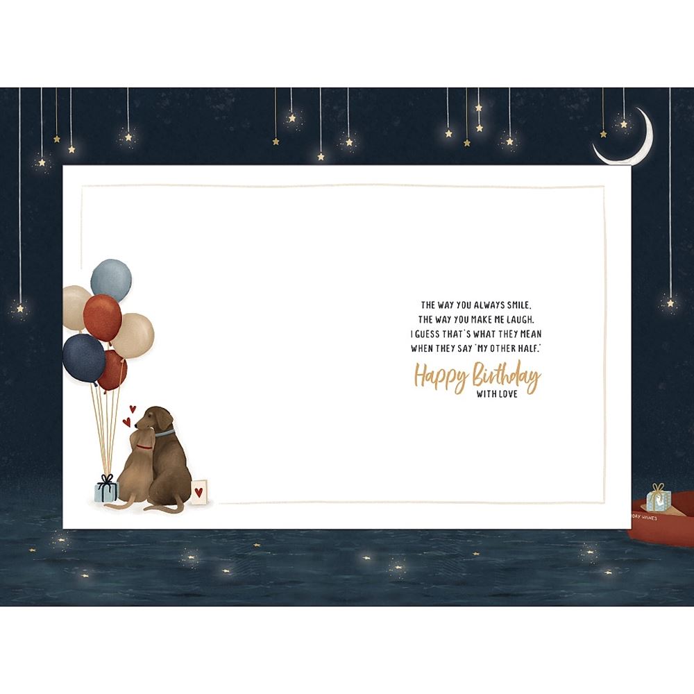 Moon and Stars Design Partner Birthday Card