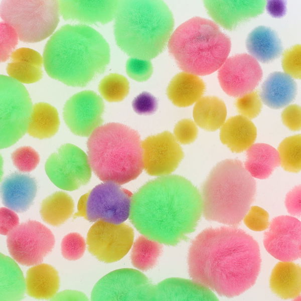 Pack of 70 Assorted Pastel Coloured Pom Poms by Crafty Bitz