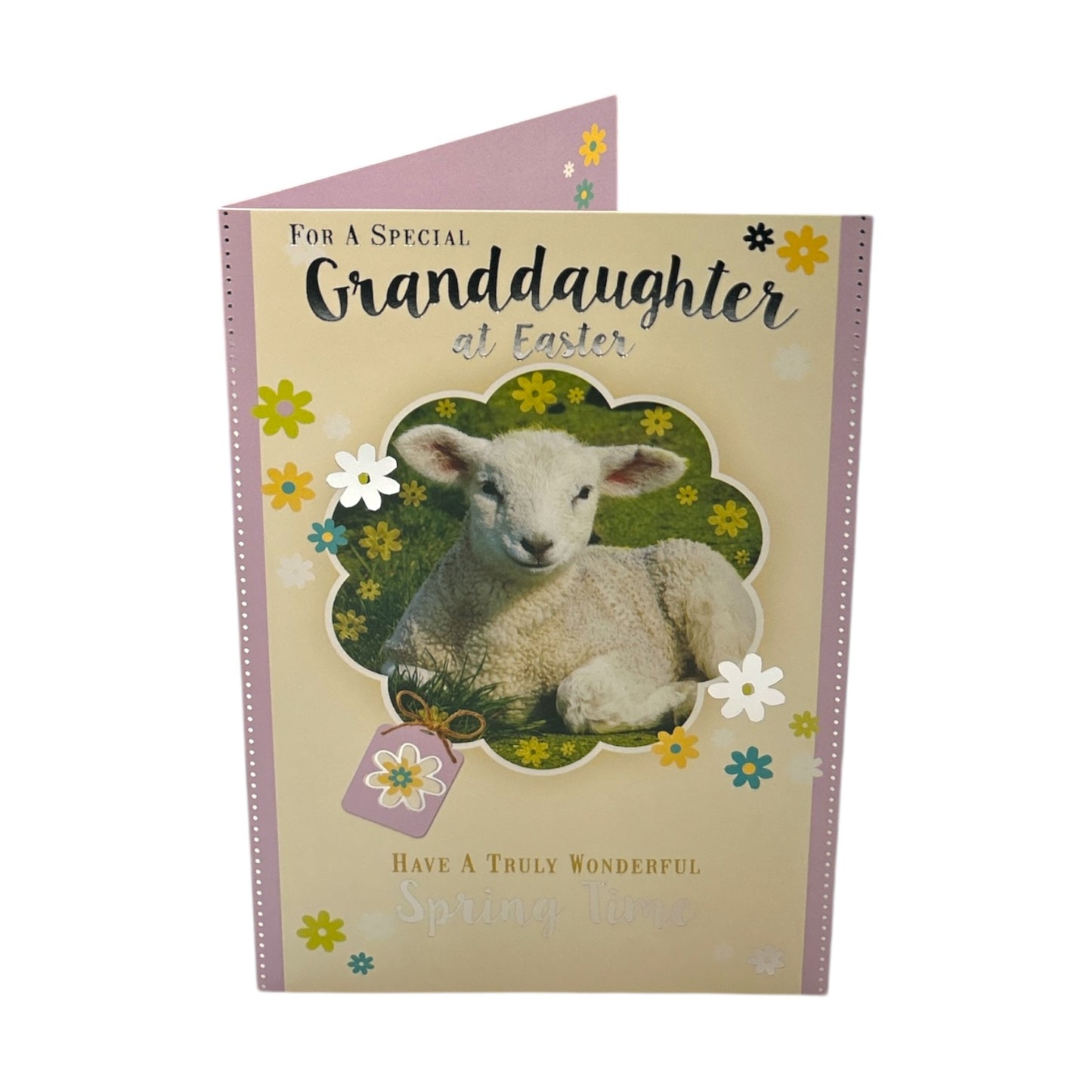 For Granddaughter Lamb Design Easter Card