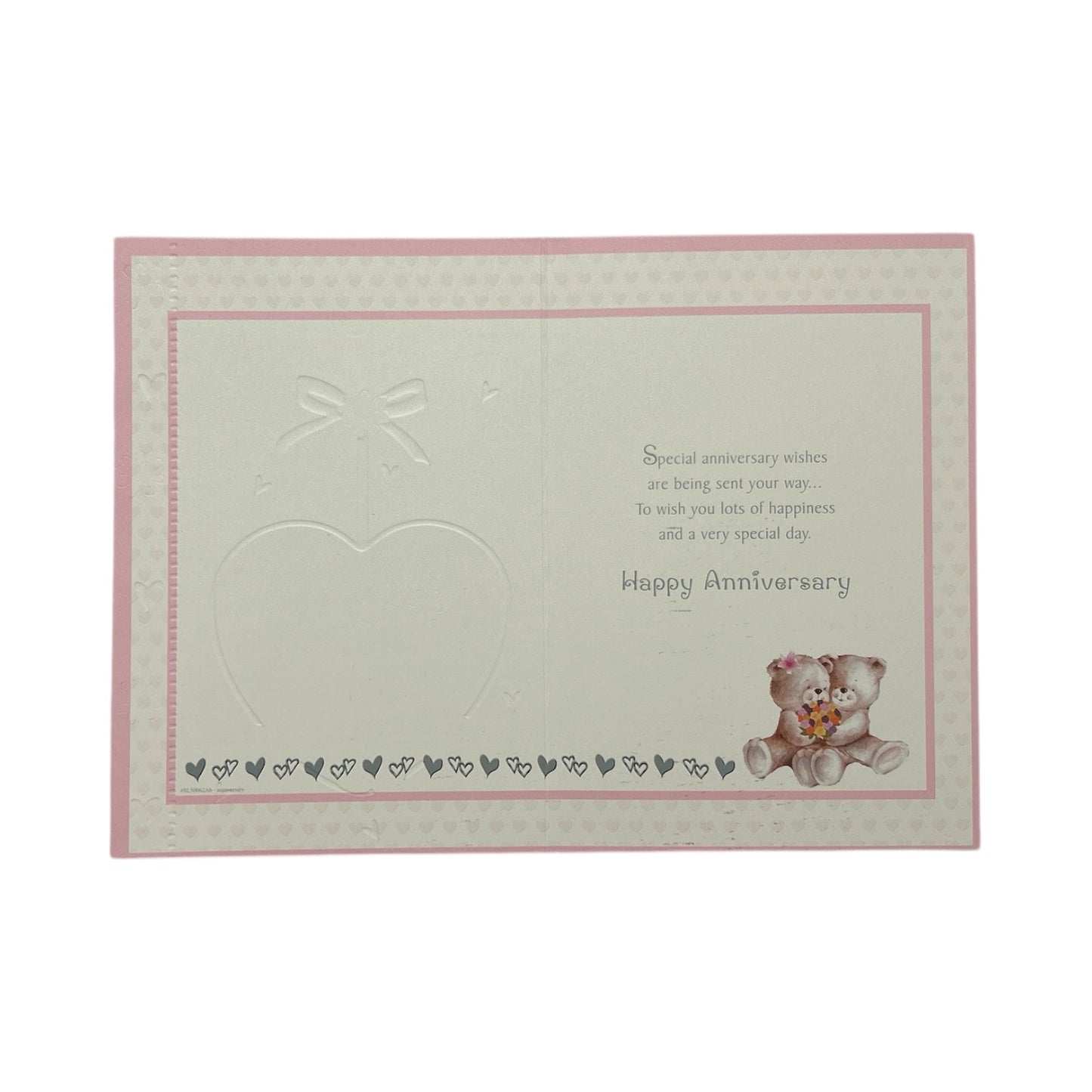 Grandma & Grandad Cute Teddies In Purple Heart Anniversary Card