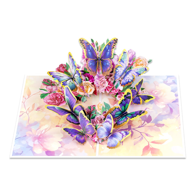 Flutter Bloom 3D Butterfly & Rose Pop Up Card
