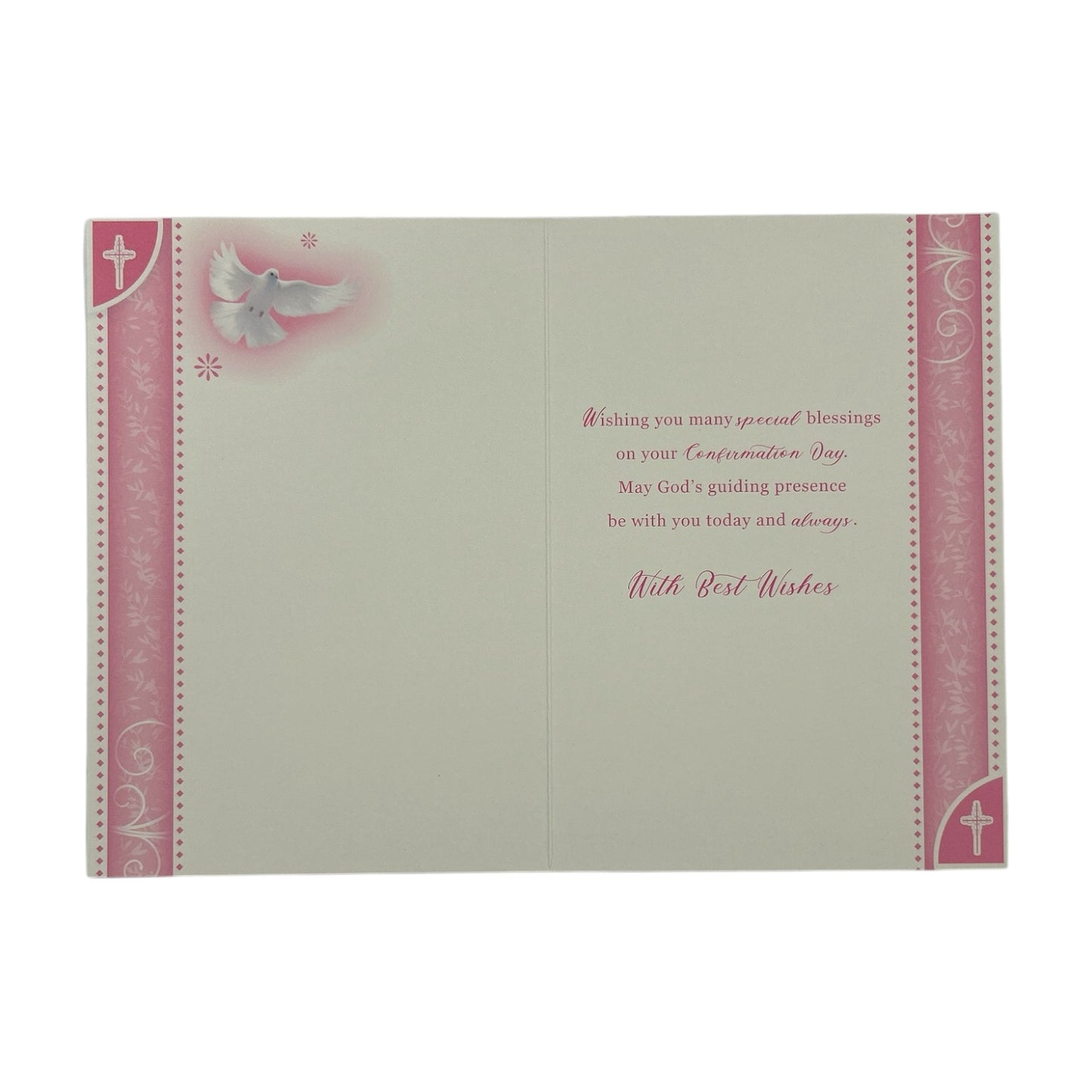 For Daughter Dove Pink Design Confirmation Religious Greeting Card