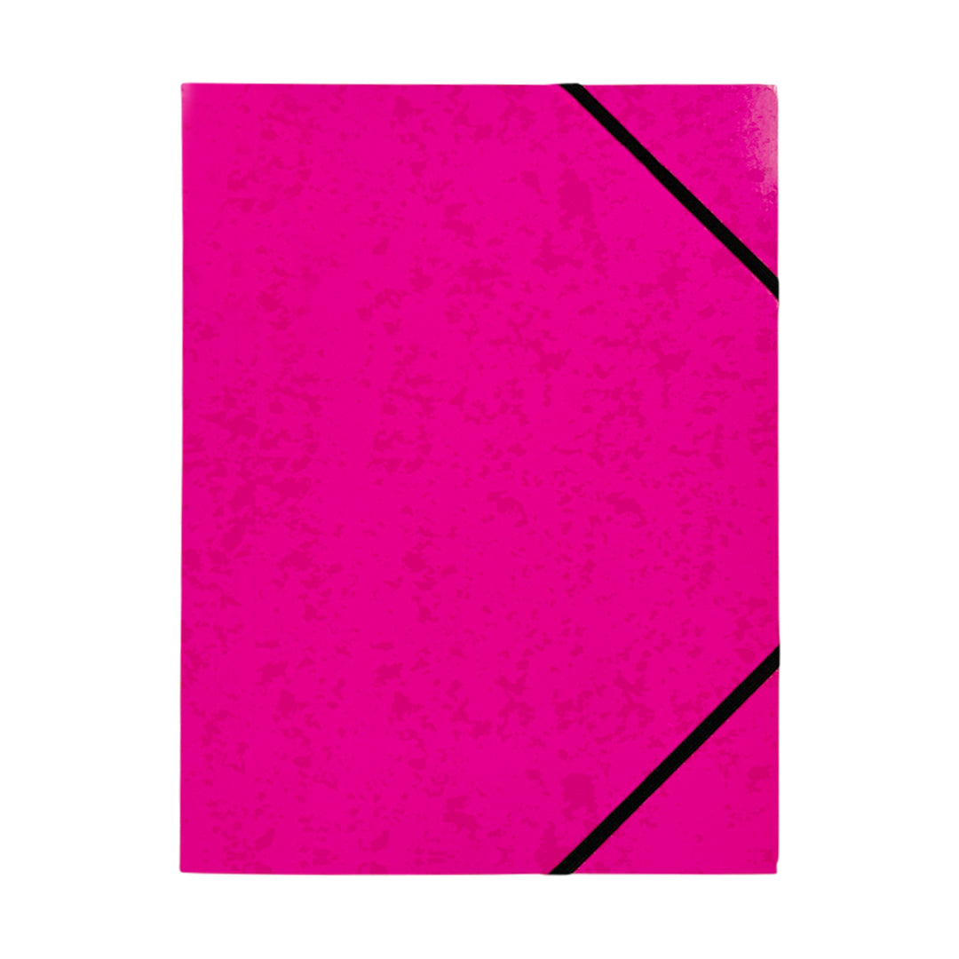 Pack of 12 A4 Pink Card 3 Flap Folders With Elastic Closure