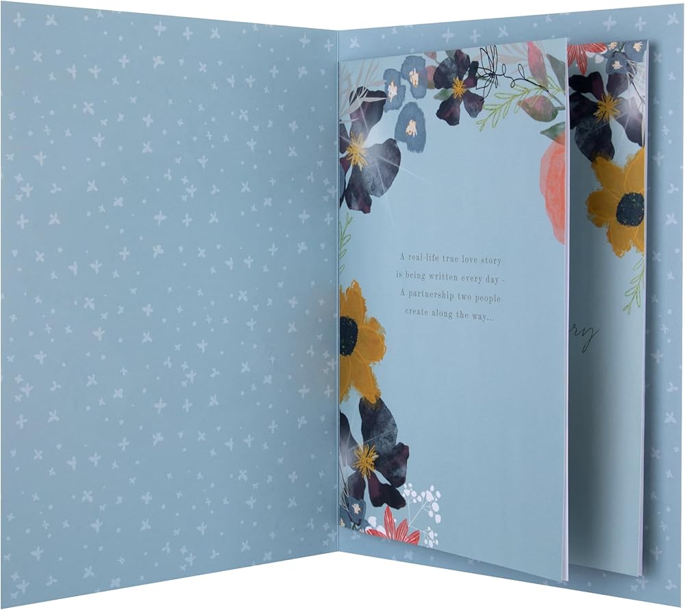 Traditional Illustrated Wine Glasses & Heart Design Luxury Boxed Anniversary Card