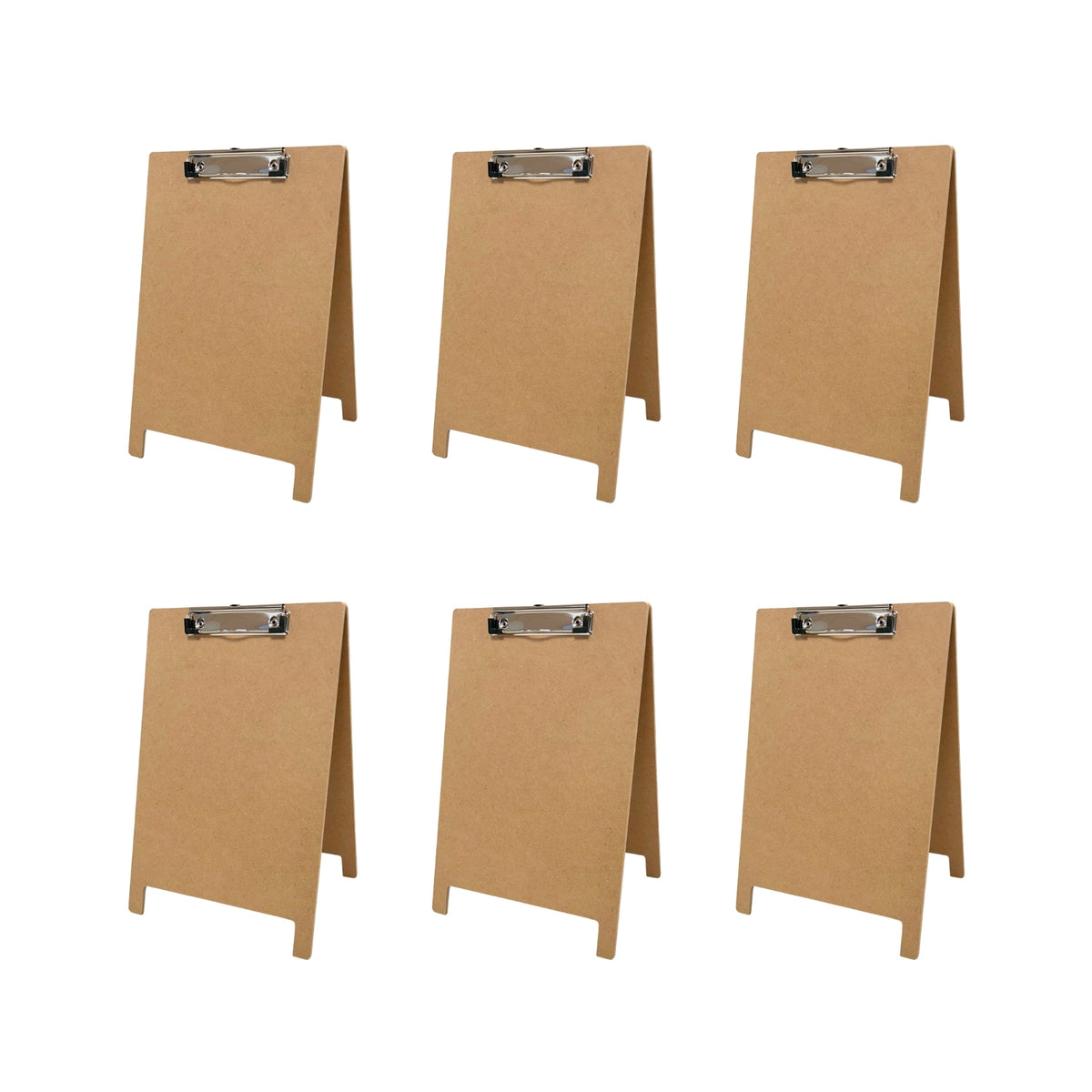 Pack of 24 A4 5mm Thick Wooden Stand Folding Menu Clipboards