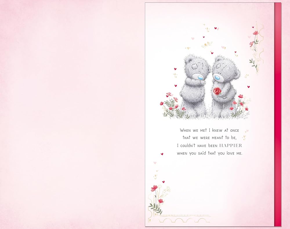 Bears Hugging Beautiful Girlfriend Luxury Handmade Valentine's Day Card