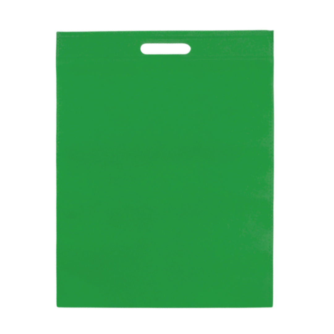 Pack of 100 Dark Green Coloured 50x40cm Non-Woven Patch Handle Bags