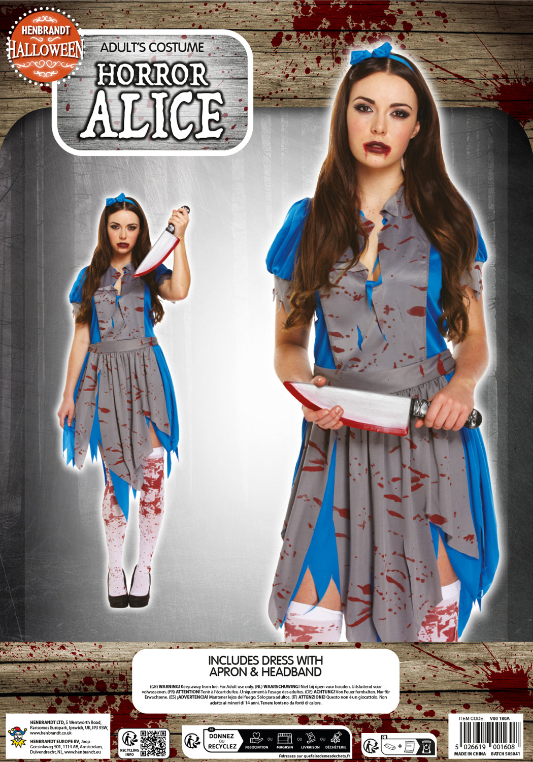 Adult Horror Alice Fancy Dress Costume