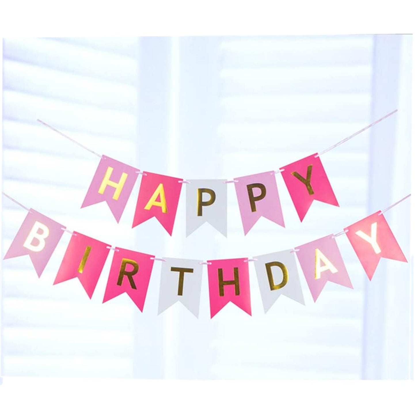 Pink Happy Birthday Party Banner