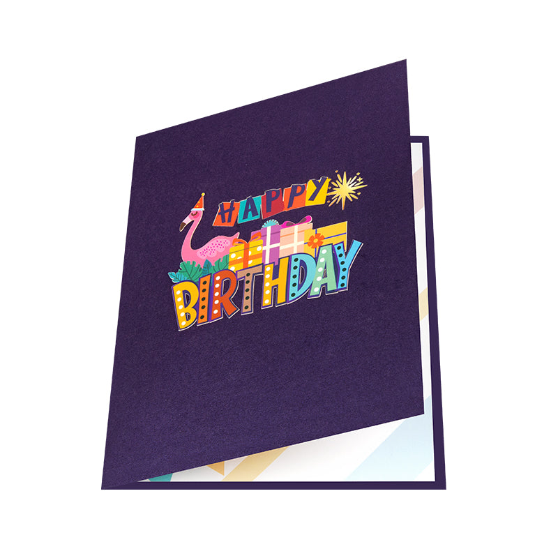 Flamingo Fiesta 3D Pop Up Birthday Card