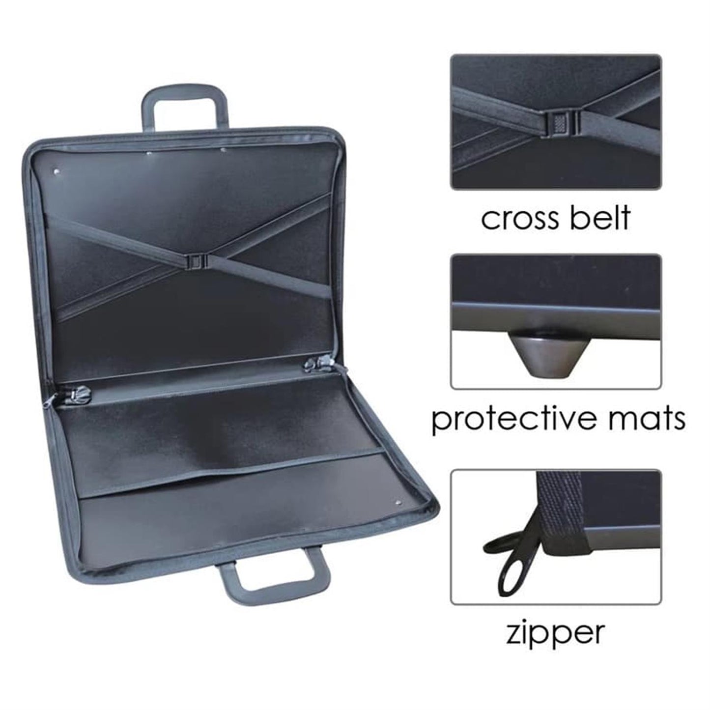 A3 Water-resistant PP Material Art Portfolio Case with Handle