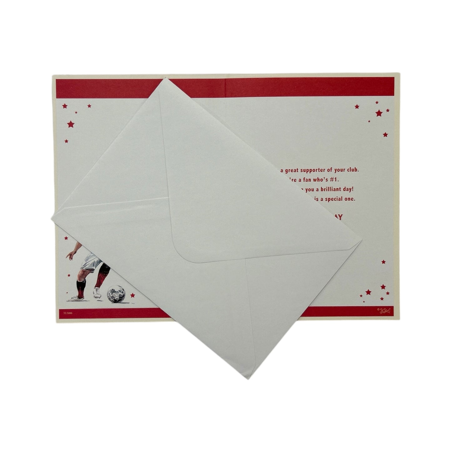 A Man In Red and White Soccer Uniform Customized Male Birthday Card