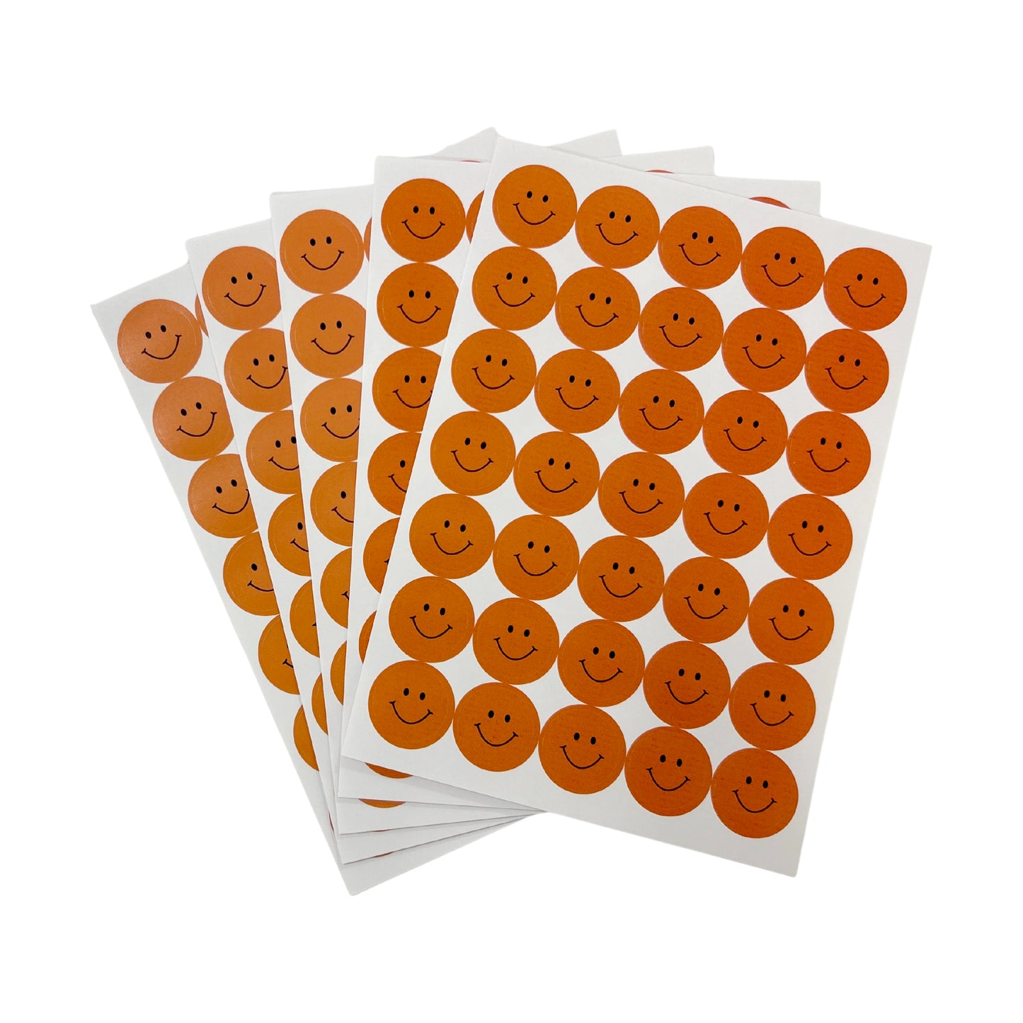 Pack of 5040 Orange Smile Face 24mm Self-Adhesive Labels