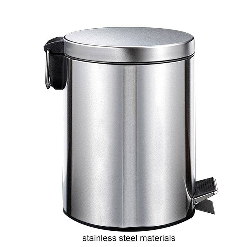 Silver Metal Wastebin 5L