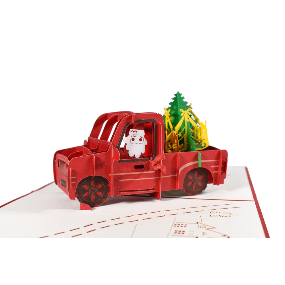 Tree Delivery Festive Truck 3D Pop Up Christmas Card