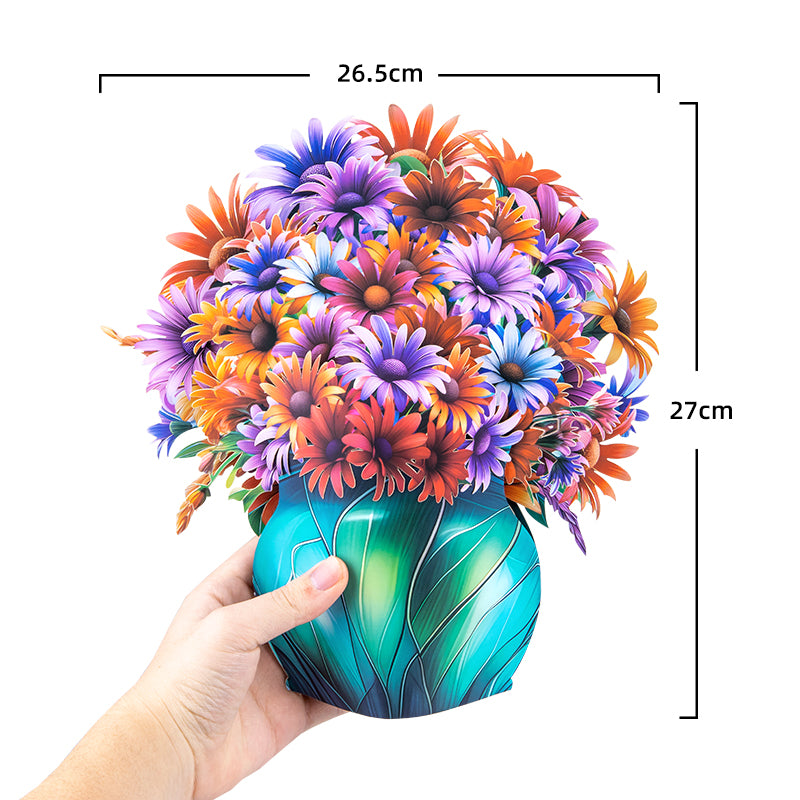Daisy Delight Vibrant Pop Up Flower Vase Card