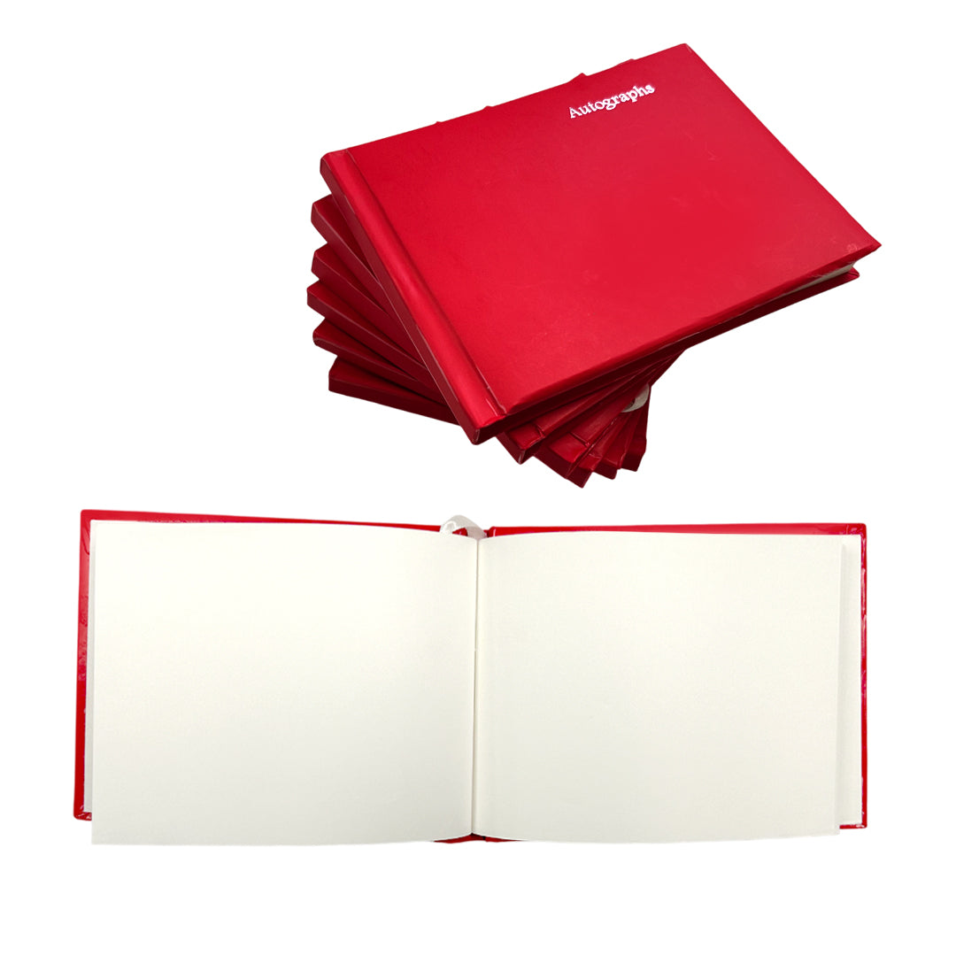 Pack of 24 Red 100 Pages Autograph Books – School Leavers Signature, End of Term Memory Book