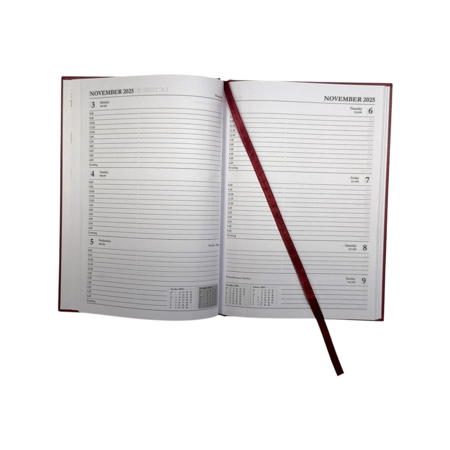 Janrax 2025-2026 A5 Week to View Burgundy Academic Diary