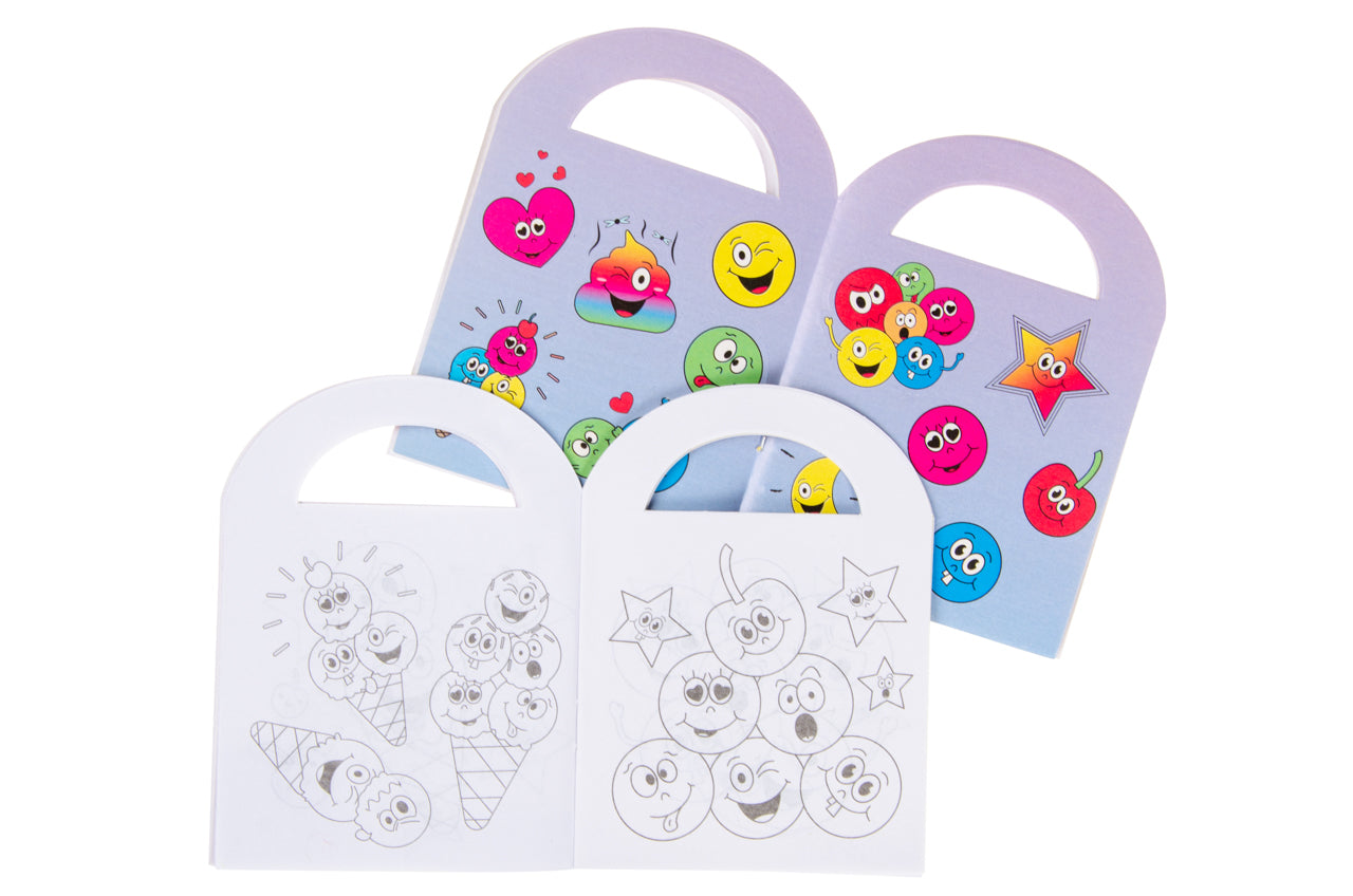 Pack of 48 Emotion Face Coloring Mini Books with Stickers