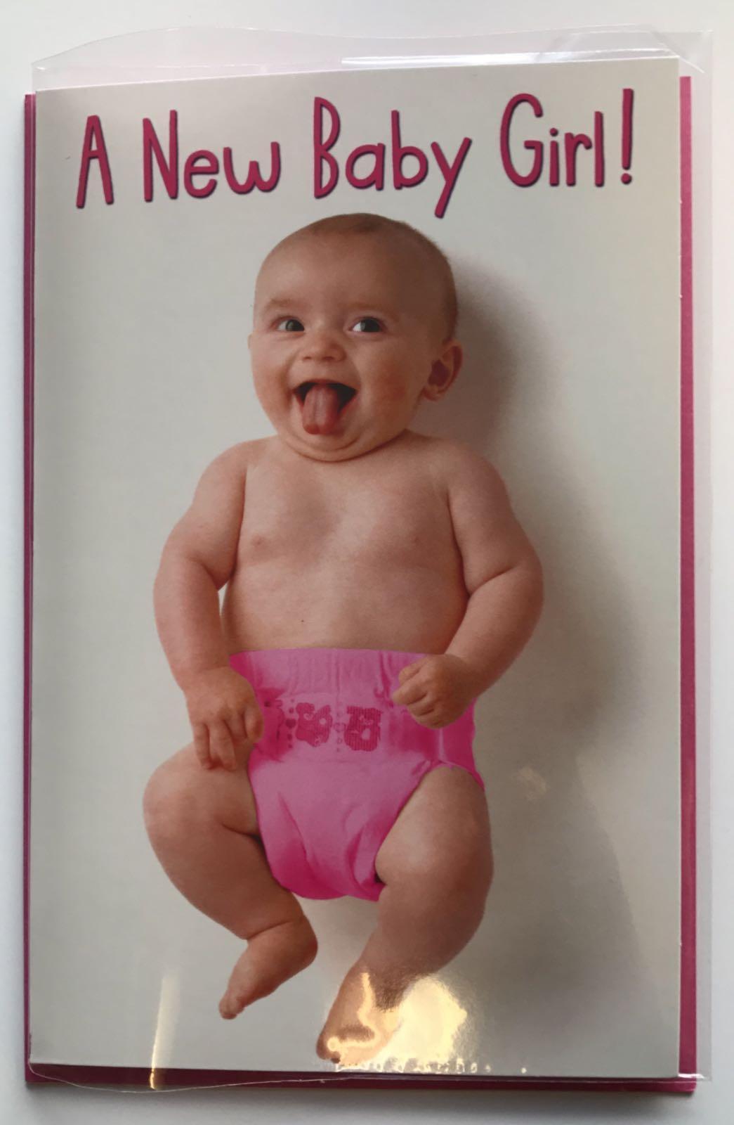 New Born Baby Girl Birth Congratulation Humour Greeting Card