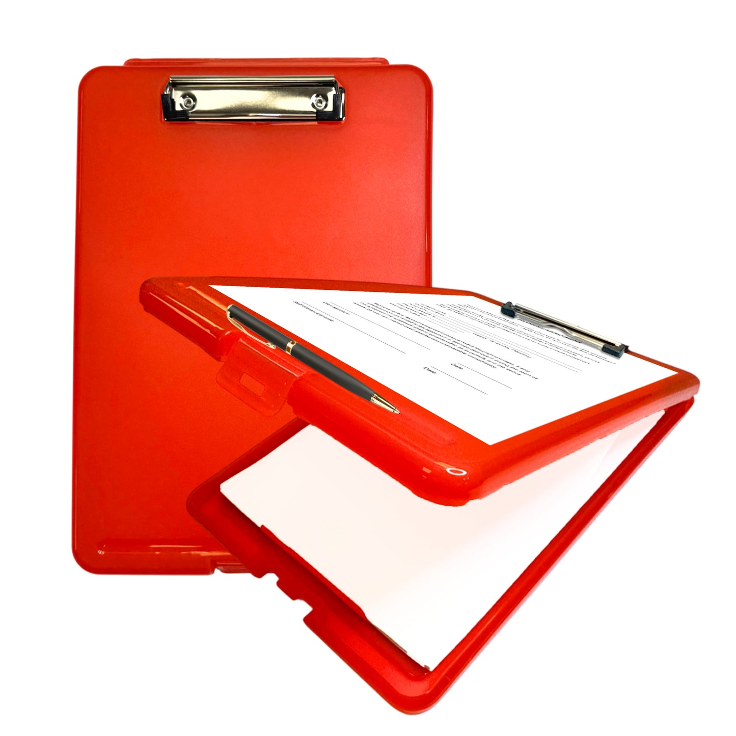 A4 Red Clipboard Box File - Storage Filing Case