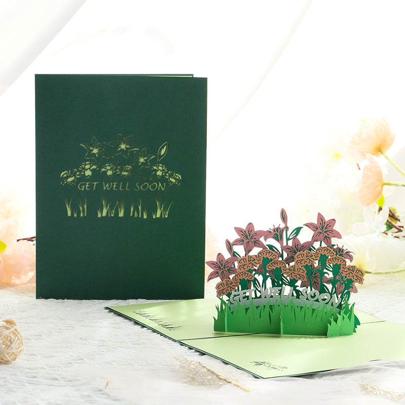 Healing Blooms 3D Pop Up Get Well Soon Card