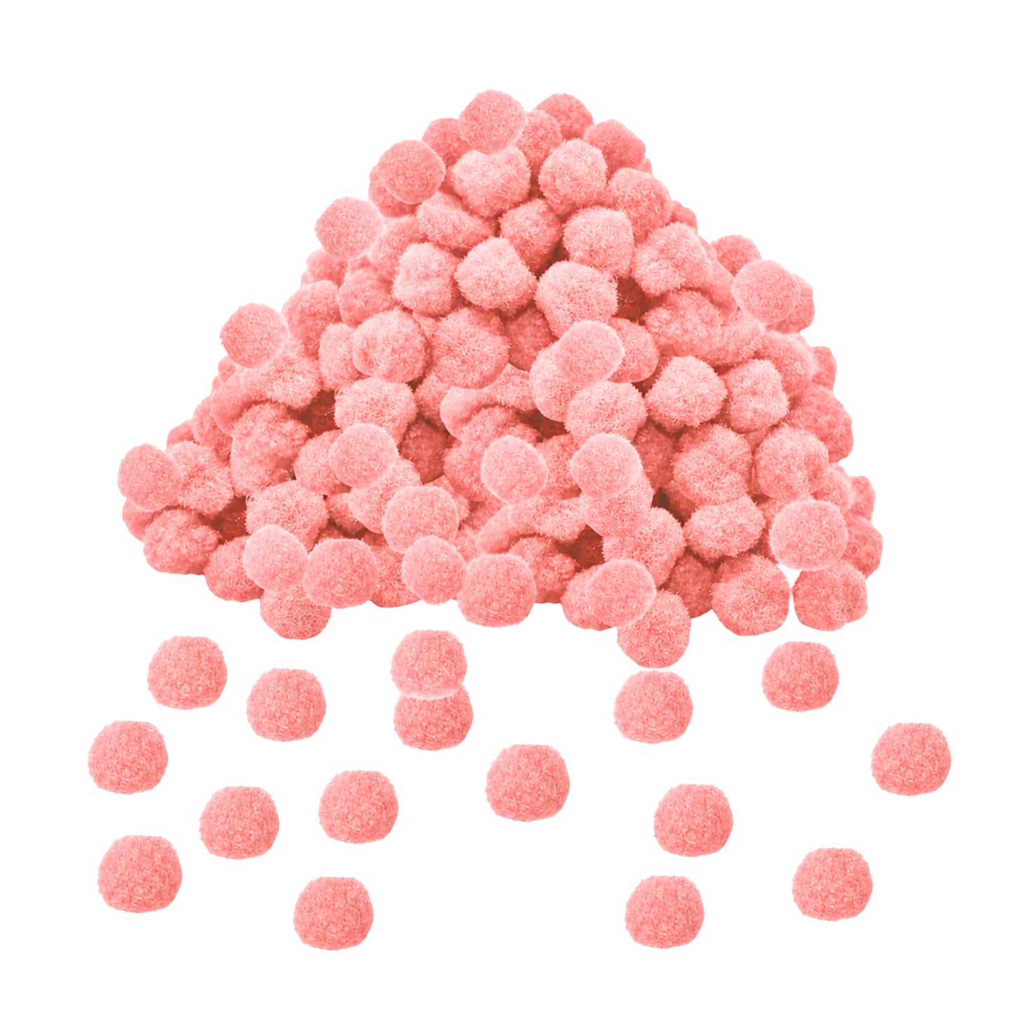 Pack of 250 Light Pink Pom Poms 1.5cm – Soft Fluffy Craft Balls