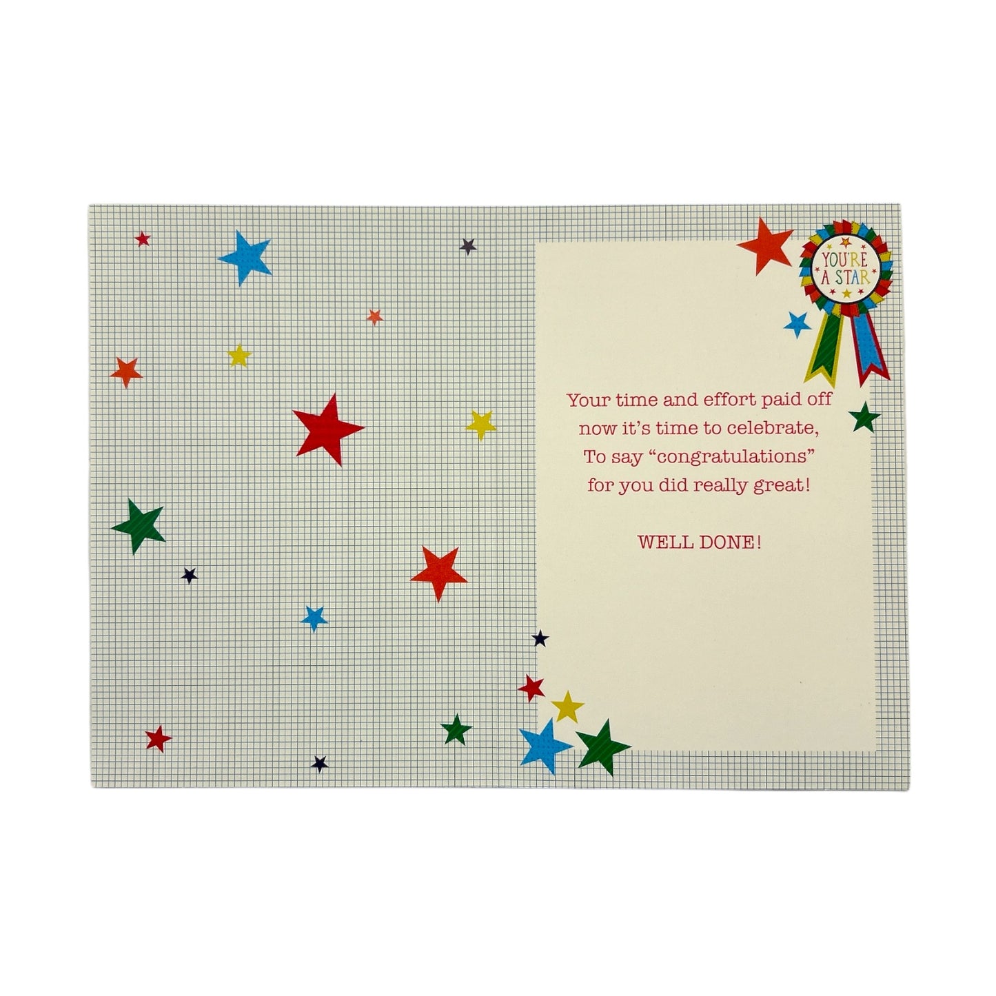 Well Done On Passing Your Exams Rosette Design Congratulations Card