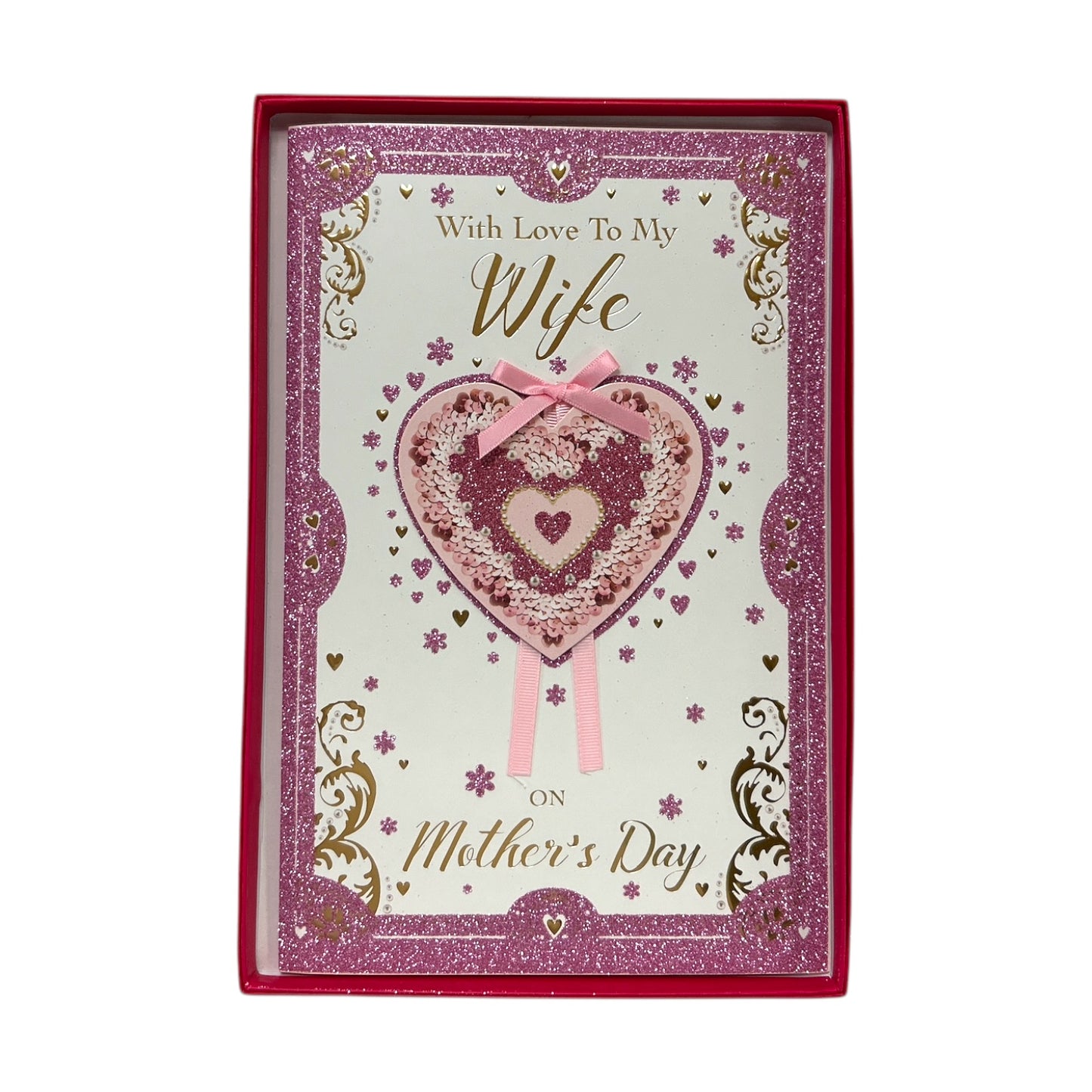 With Love to My Wife Heart Design Keepsake Mother's Day Boxed Card