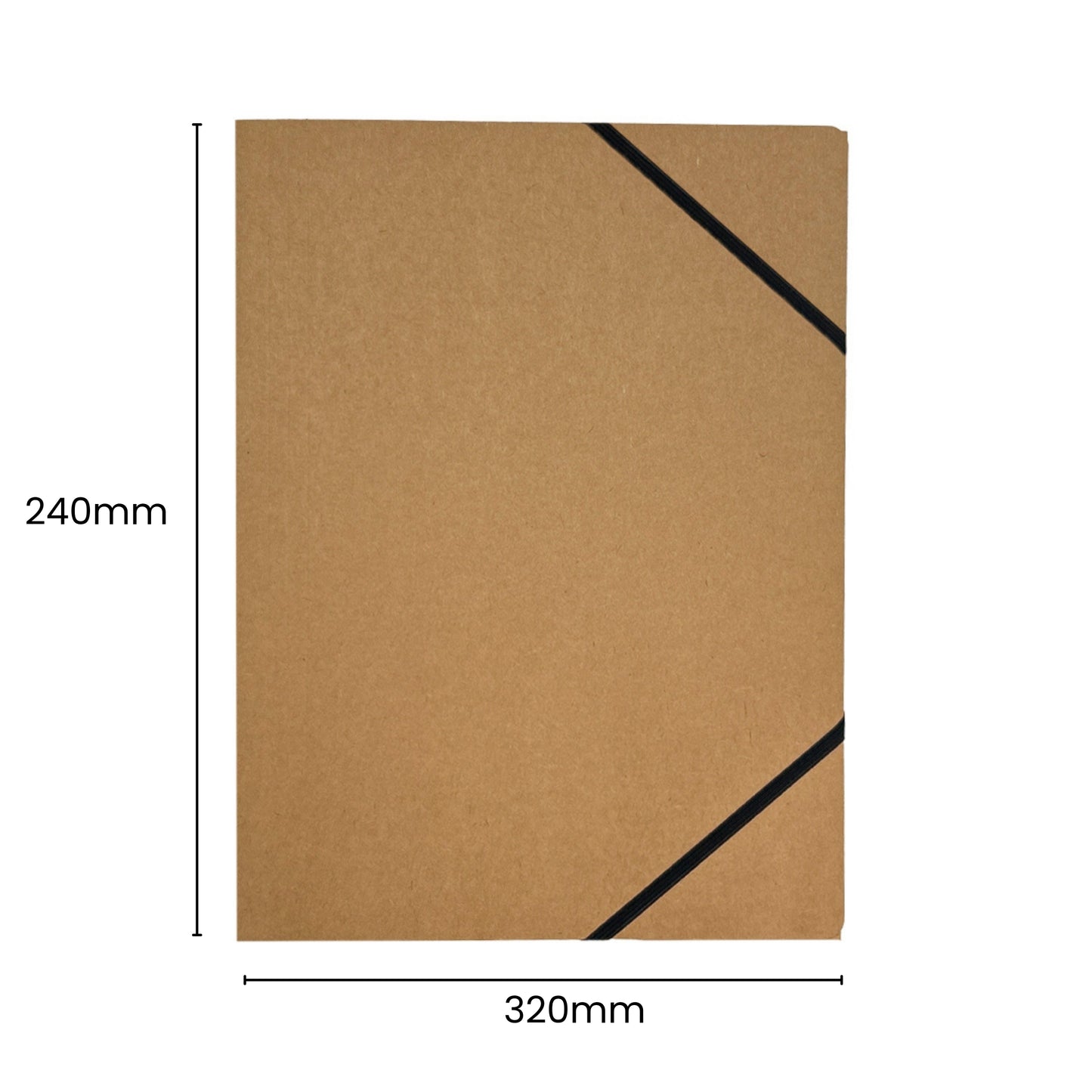 Pack of 12 A4 Kraft Card 3 Flap Folders With Elastic Closure