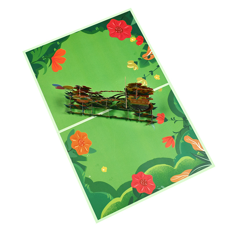 A Journey of Joy and Color Bloom Ride 3D Pop Up Greeting Card