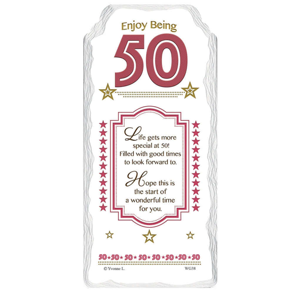 Enjoy Being 50 Sentimental Handcrafted Ceramic Plaque
