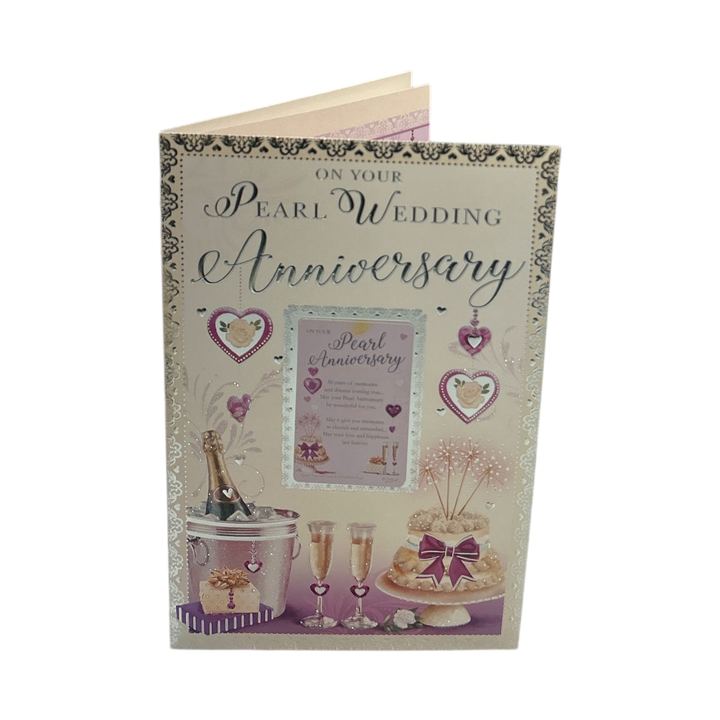Pearl Wedding Keepsake Treasures Traditional Design Anniversary Card