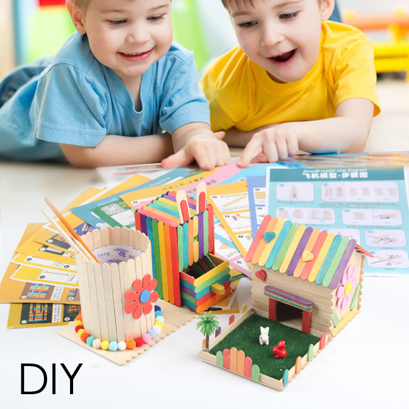 Pack of 50 Assorted Colour Wooden Lollipop Sticks