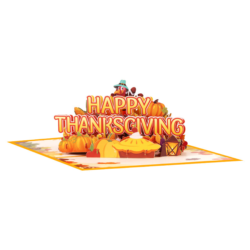 Harvest Wishes Thanksgiving 3D Pop Up Greeting Card