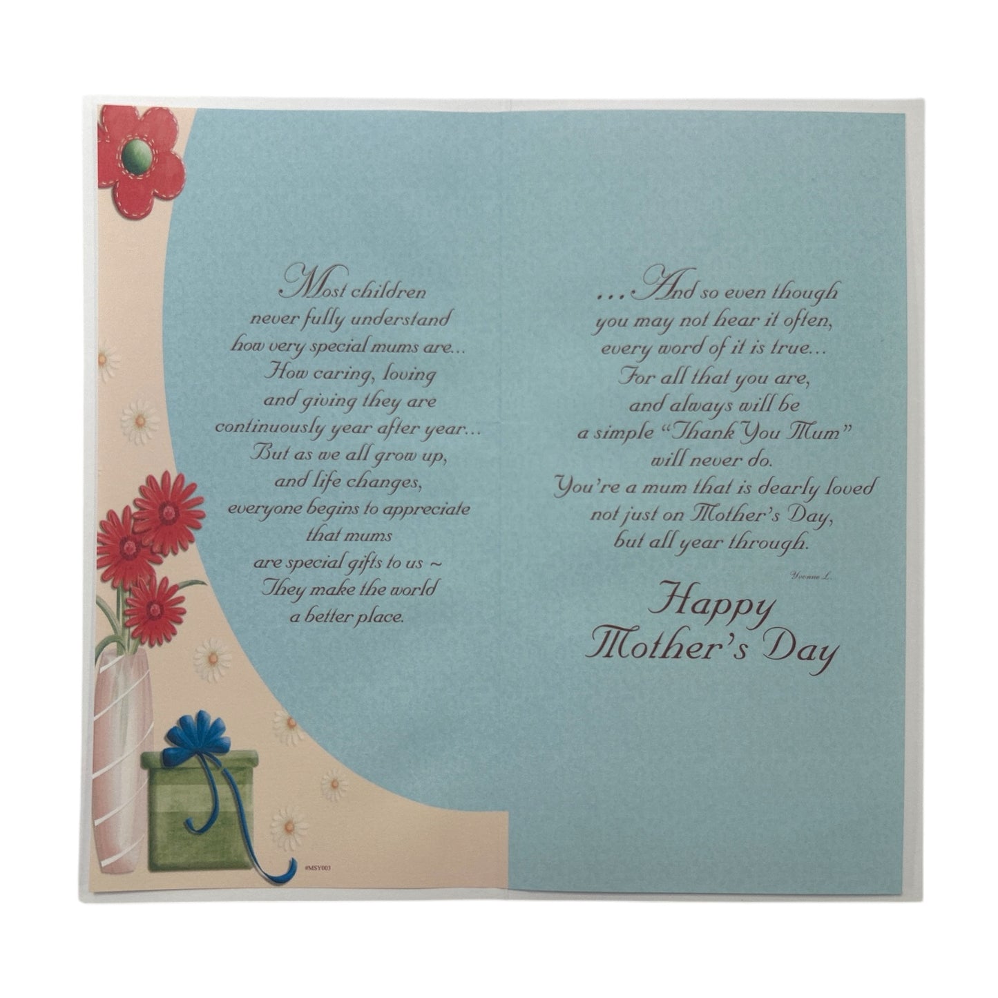 Special Thank You To Mum Vintage-Style Mother's Day Card