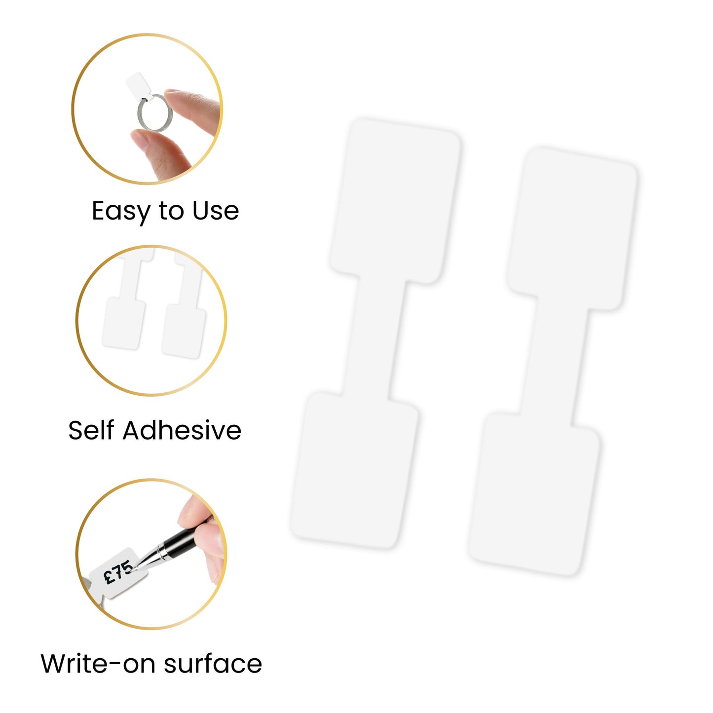 Pack of 6912 White Jewellery Labels 10x38mm