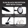 Slim Black Reception Counter Pen on Chain - Desk Bank Form