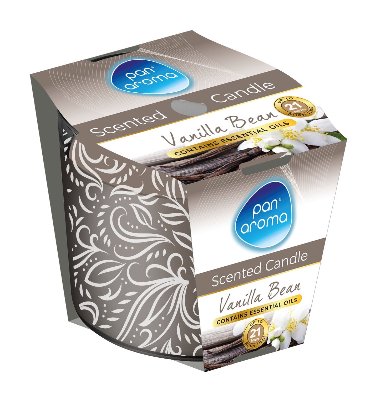 Pan Aroma Printed Glass Vanilla Bean Candle