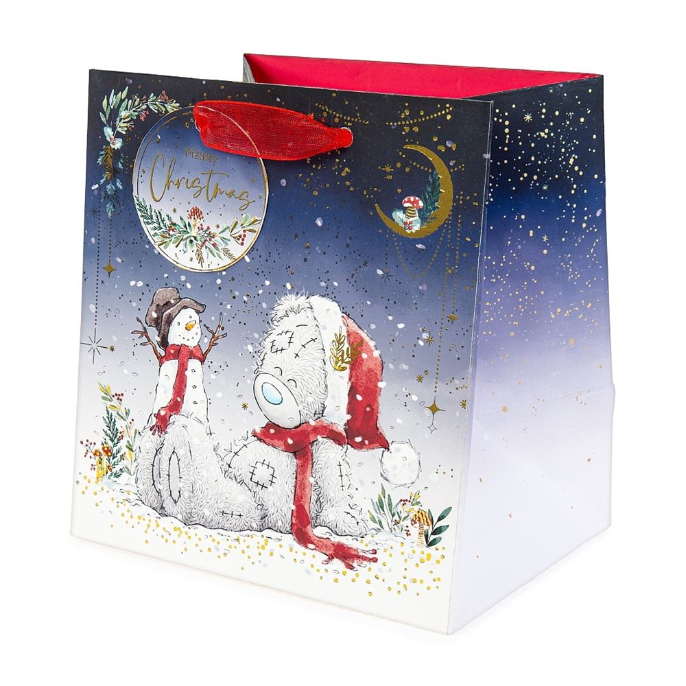 Bear with Snowman Small Christmas Gift Bag {DC}