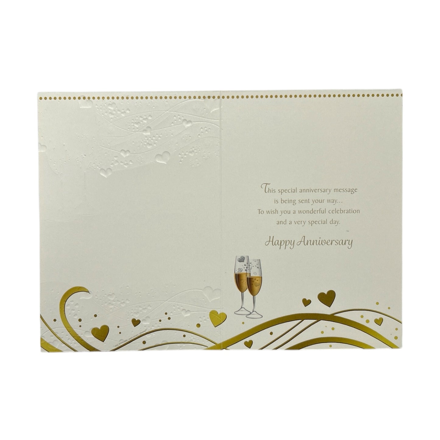 Brother & Sister-In-Law Champagne Glass Traditional Design Anniversary Card