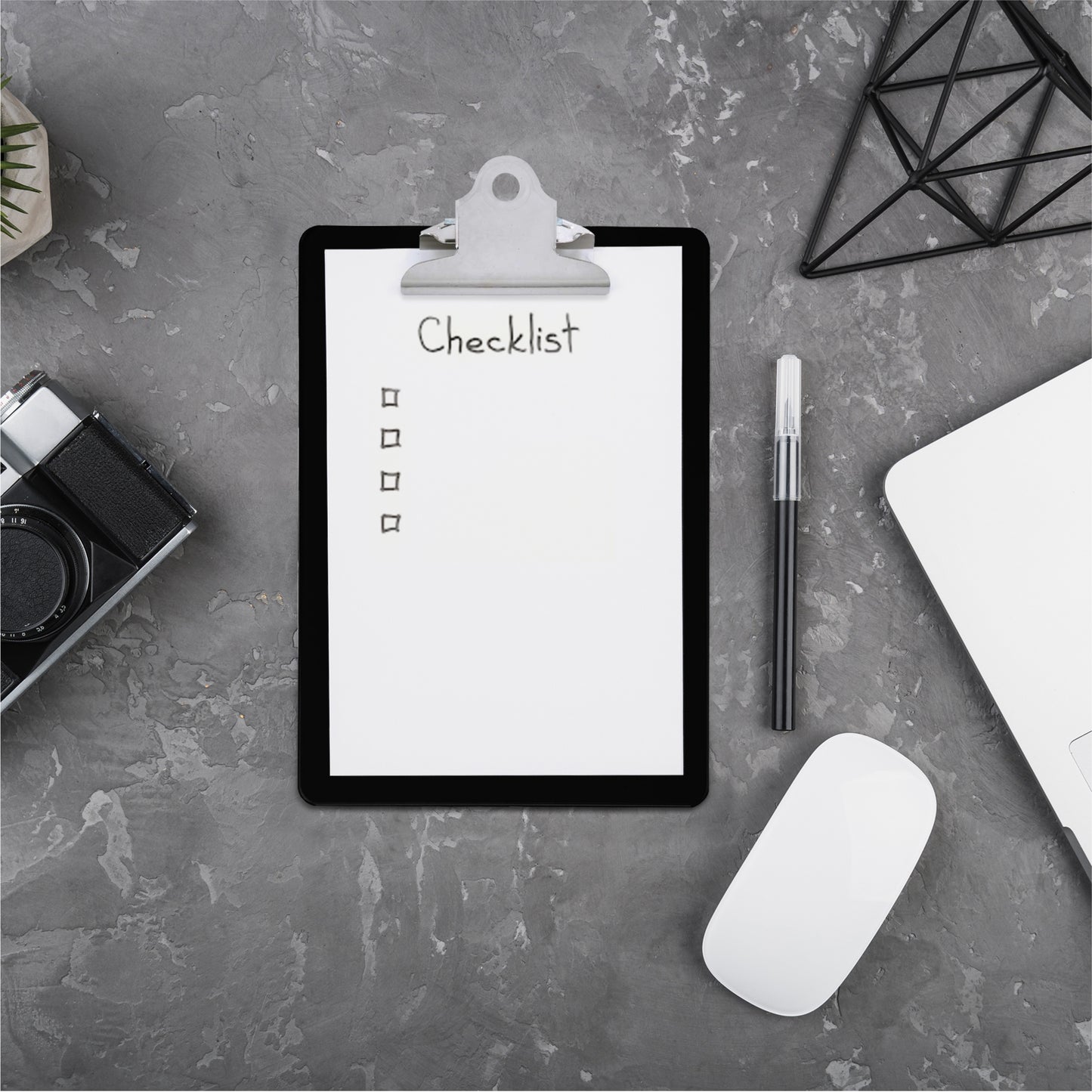 Pack of 6 Black A5 Clipboards with Butterfly Clip with Ruled Side - Clip Board