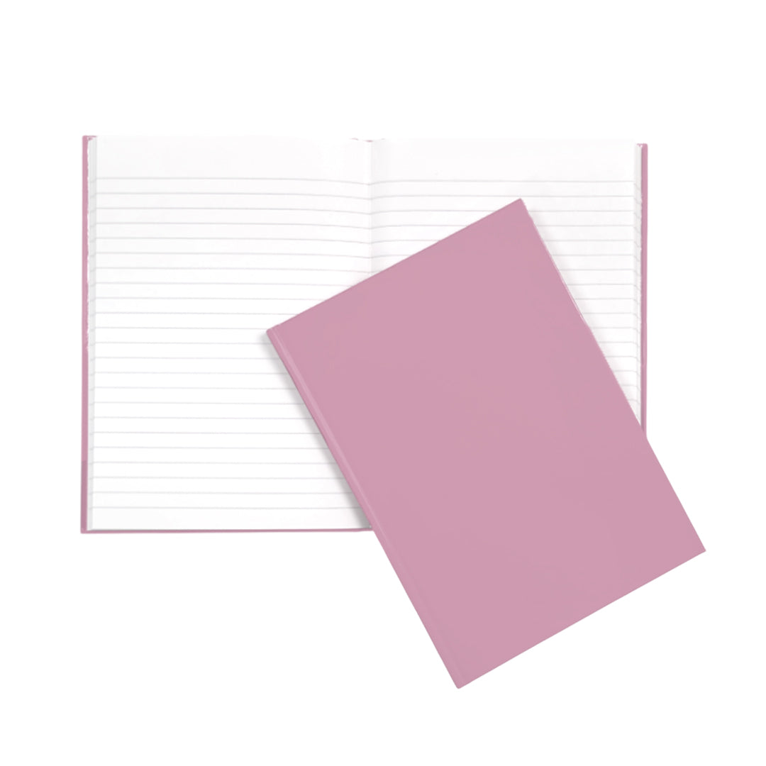 A5 160 Pages 8mm Ruled Pink Casebound Notebook