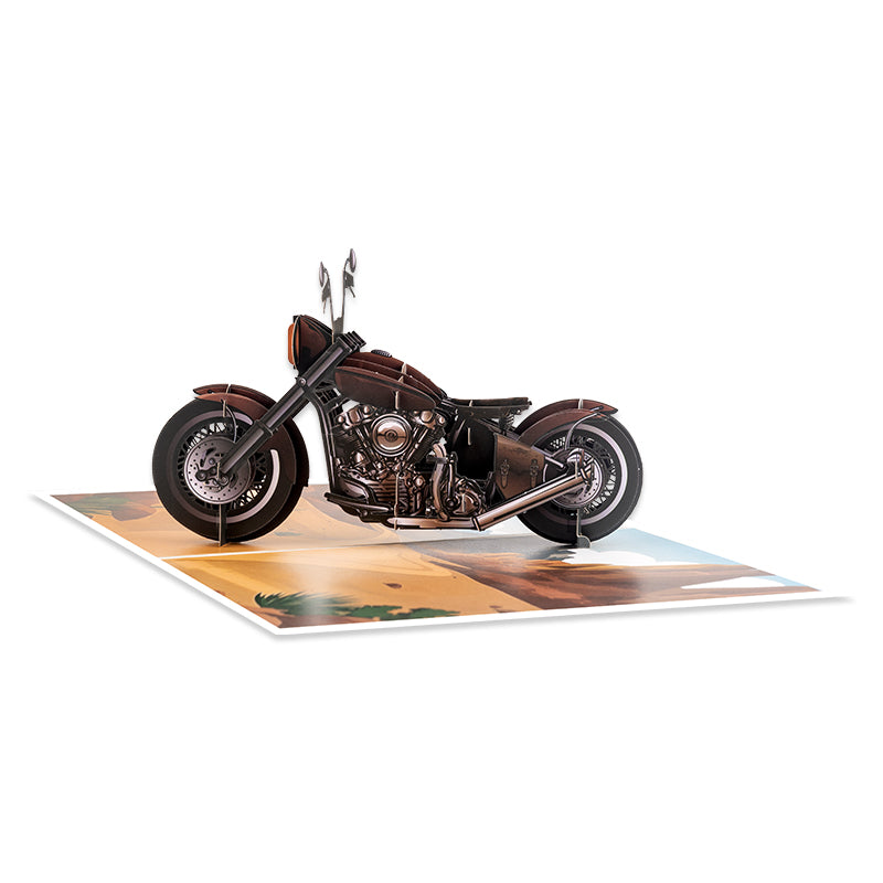 Road Rebel 3D Motorcycle Greeting Card