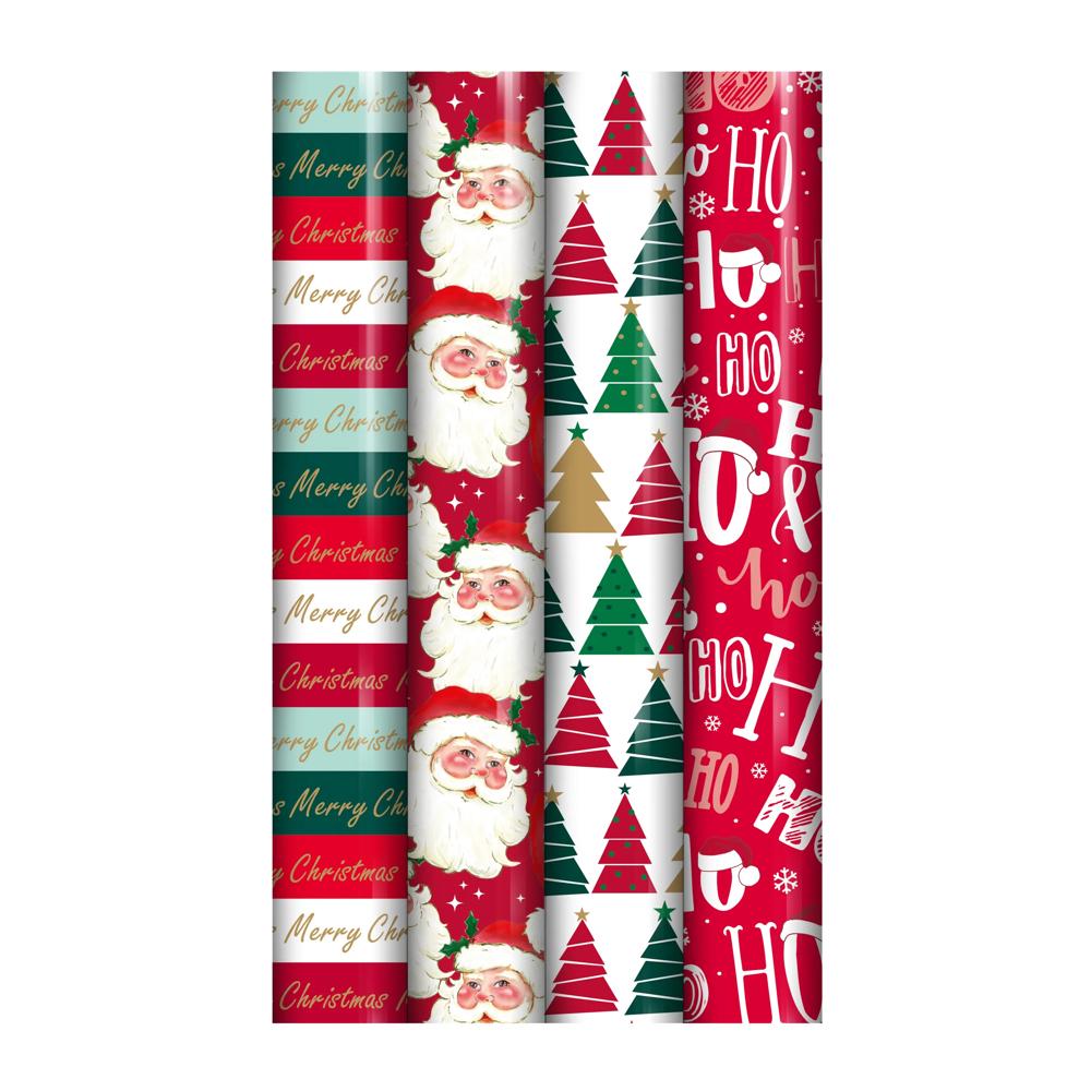 Single 4m Contemporary Christmas Design Gift Wrap Roll