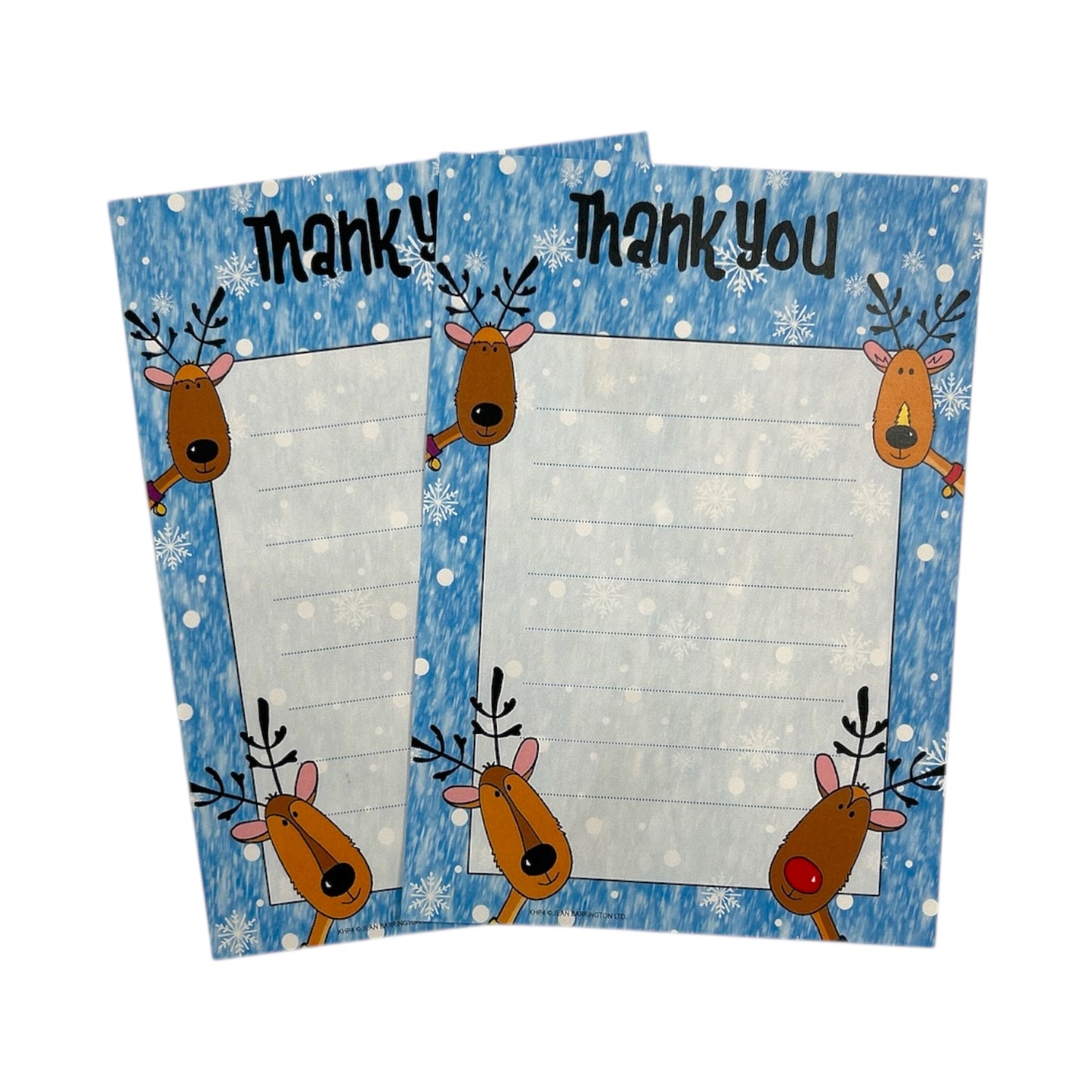 Pack of 20 Christmas Snow Reindeer Thank You Sheets With Envelopes
