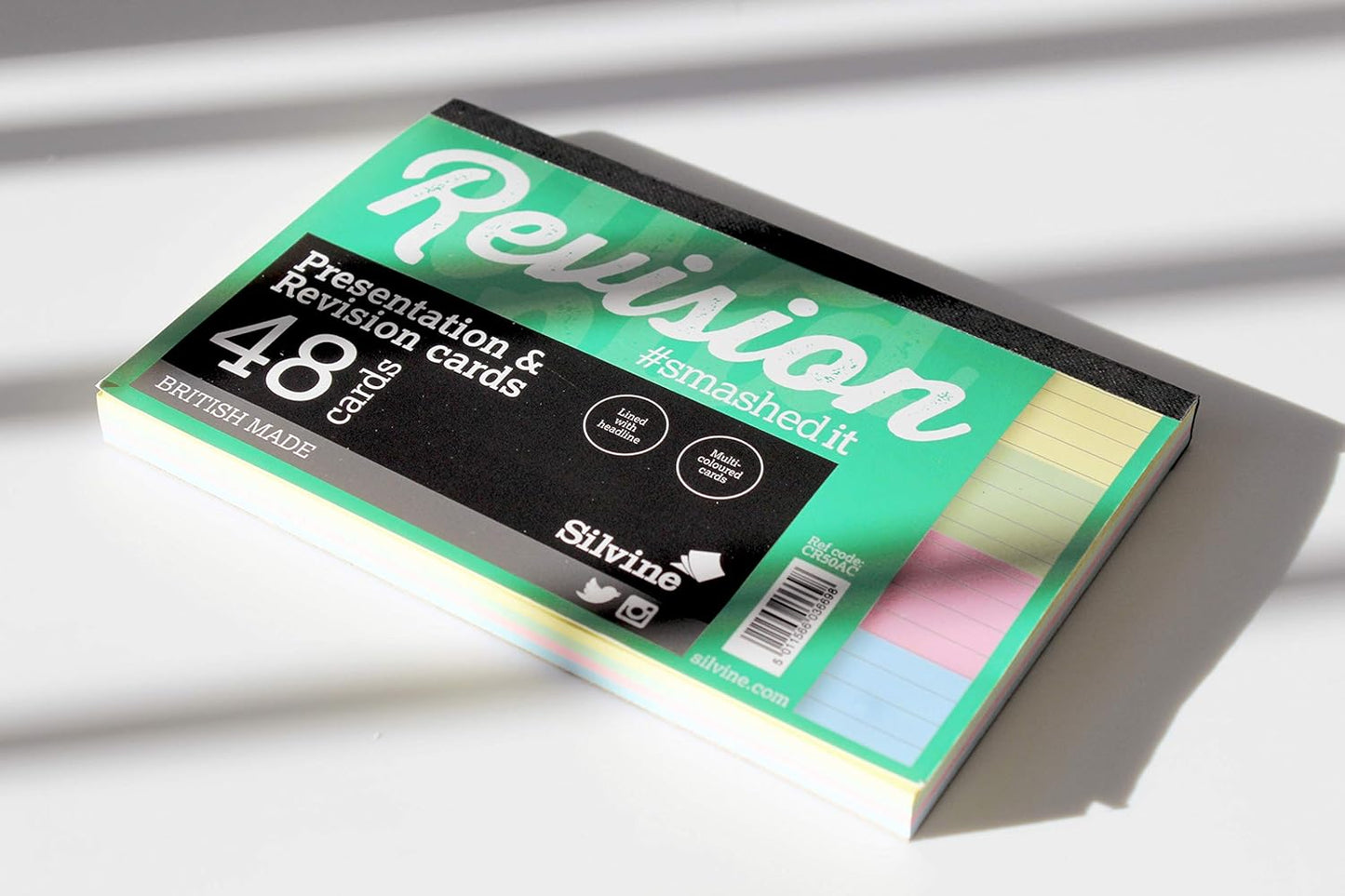 Pack of 48 Silvine Revision & Presentation Cards Ruled