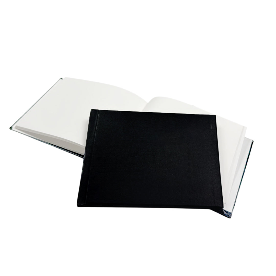 Pack of 12 Plain Cover 100 Pages Black Autograph Books – School Leavers Signature, End of Term Memory Book
